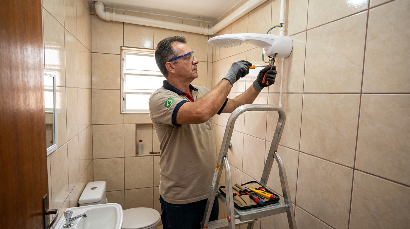 Substituição de Chuveiro Antigo em Caxias do Sul‑RS